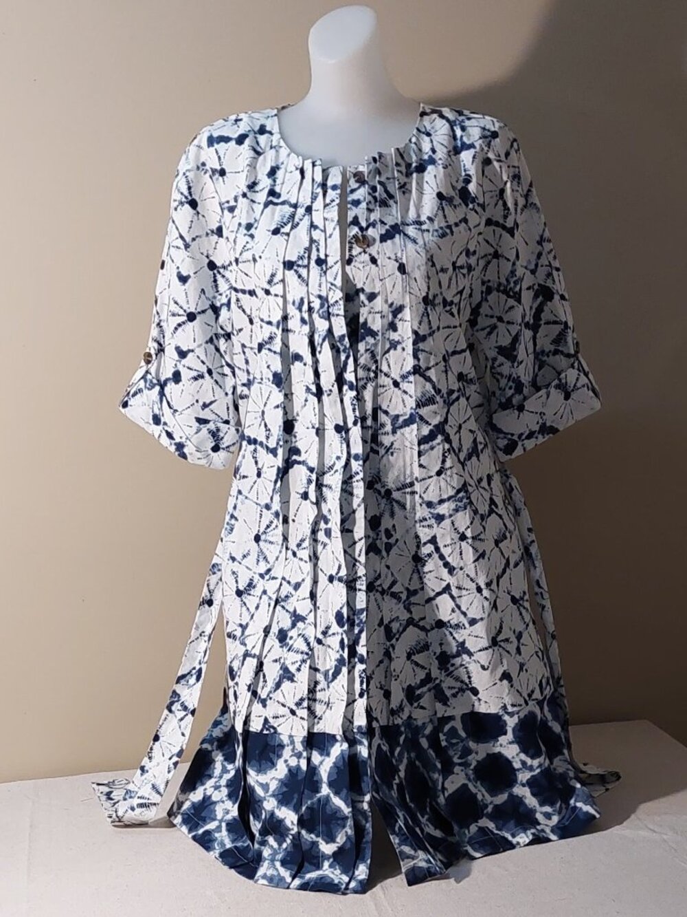 Thakoon for Target Shibori Tie-Dye Print Button-front  L/S Shirtdress Size: L